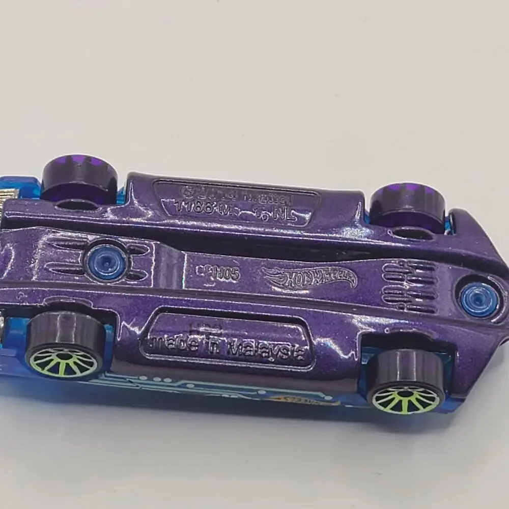 2014 HOT WHEELS CFH05 SPEED SLAYER SEE THRU BLUE 1:64 DIECAST 3